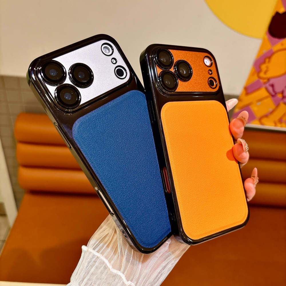 Luxury Plating Case - 高級無地PUレザーマットメッキケース iPhone 17 16 15 Pro