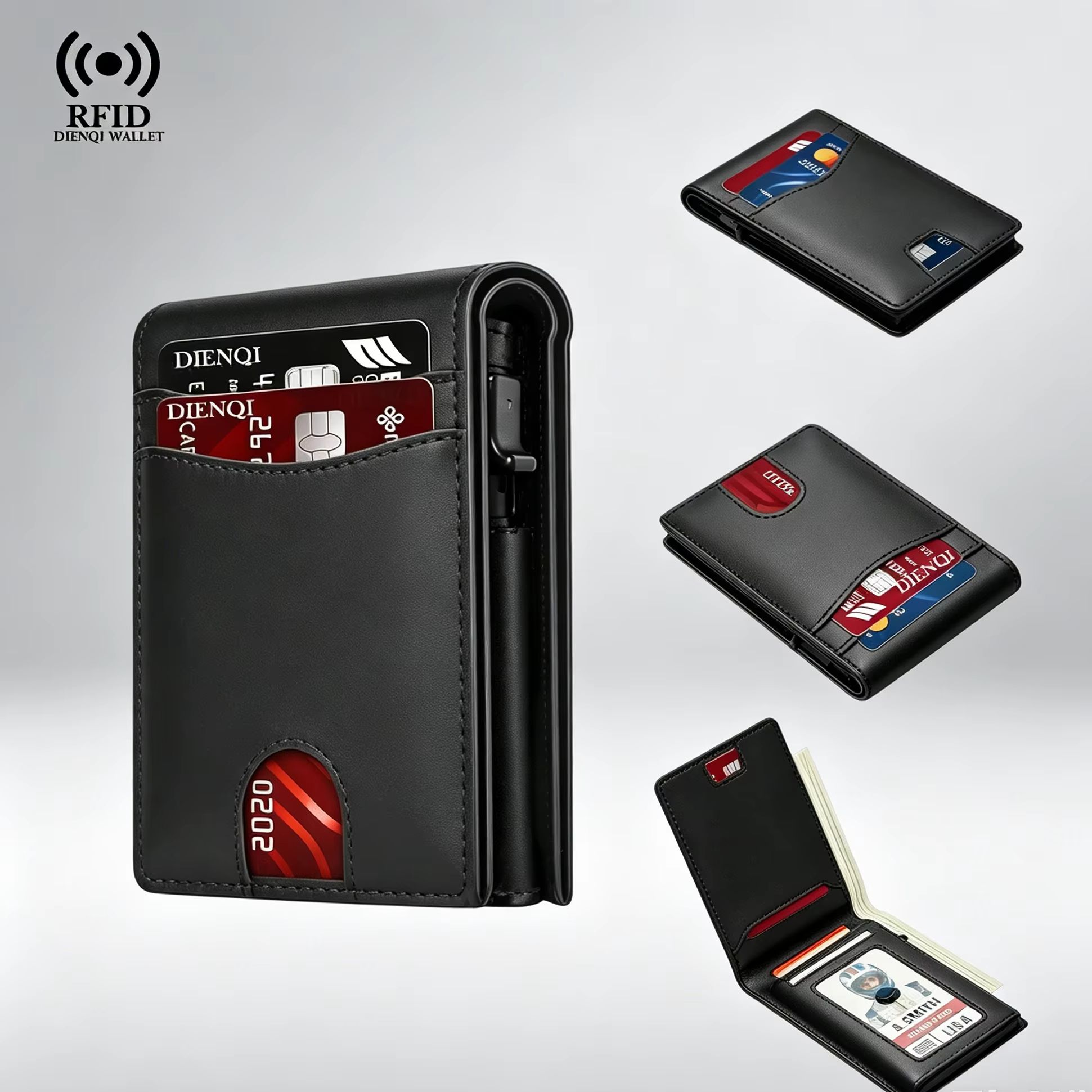 Card Holder Slim Case - 高級ブランド ビジネス クレジットカードホルダー ポケット メンズ財布 RFID