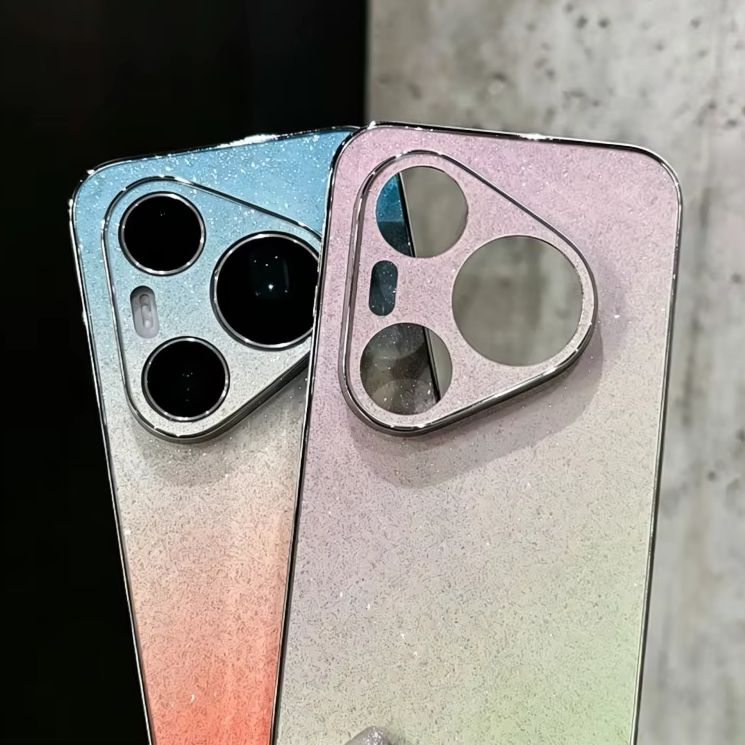 Luxury Plating Case - Huawei Pura90/Pura80/Pura70 Pro Max用 高級感あふれるグリッターグラデーションケース ソフトメッキアクリル背面カメラ保護カバー