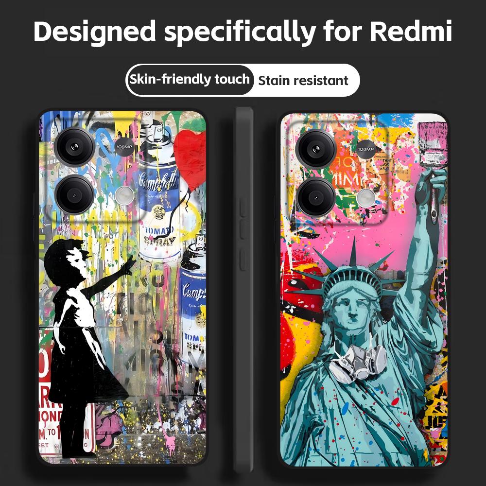 Phone Cases Xiaomi - バンクシー グラフィティ アート スマホケース Redmi Note