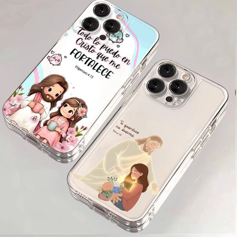 Phone Cases Jesus - 漫画のイエスと私 聖書の言葉プリント Xiaomi Redmi Note 14