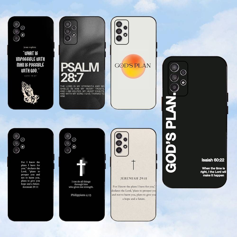 Phone Cases Jesus - 神の計画 イエス 聖書の言葉 電話ケース サムスン S25、S24、S23、S22、S21、S20、S10、ウルトラ、プラス、ライト、FE、ソフトシリコンブラックカバー用