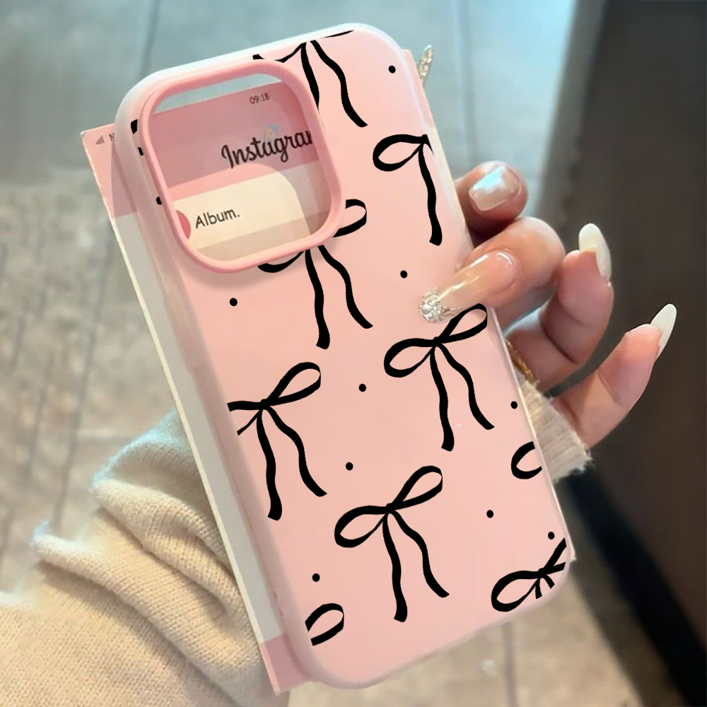 Phone Cases Xiaomi 15T - INSビッグブラックボウパターンシリコン製スマホケース Xiaomi 14T 15T Pro Xiaomi