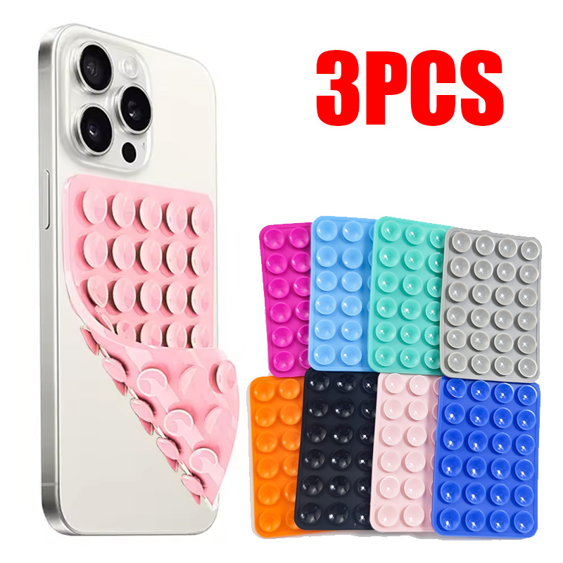 Phone Cases Eco Friendly - 厚みのあるアップグレード両面シリコン吸盤付きスマホケース、自撮り用取り外し可能なスタンド、滑らかなガラス用動画撮影固定パッド