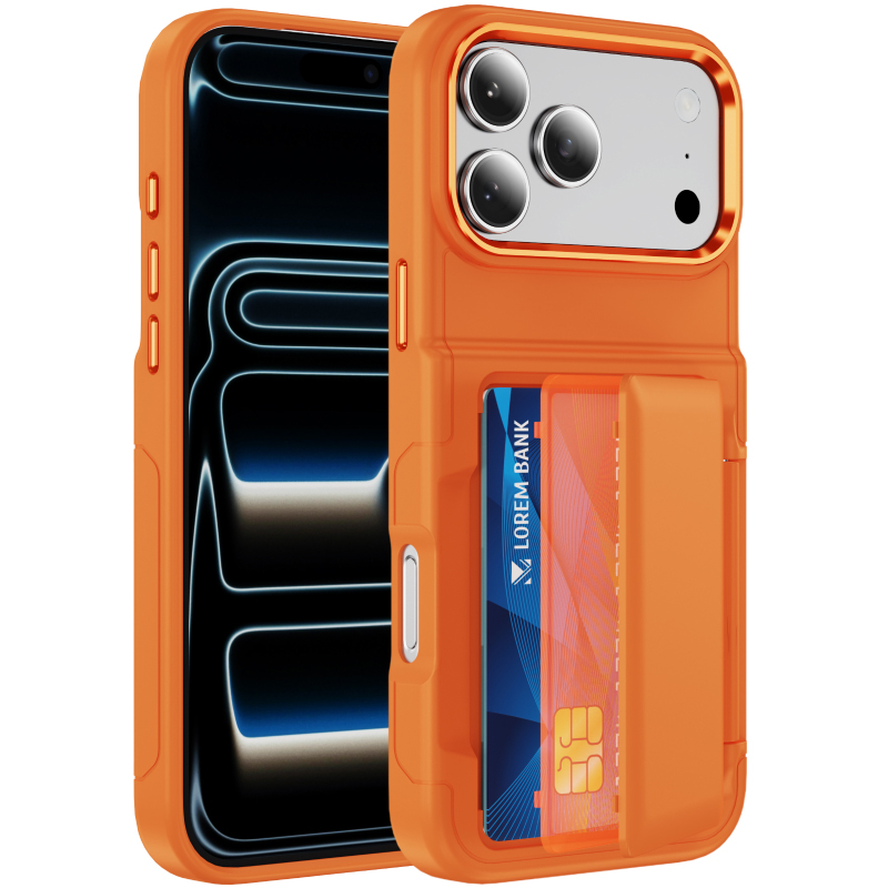 Card Holder Slim Case - 新色ソリッドカラーフロストPCウォレットカードホルダー耐衝撃電話ケース iPhone 17 Pro Max 15