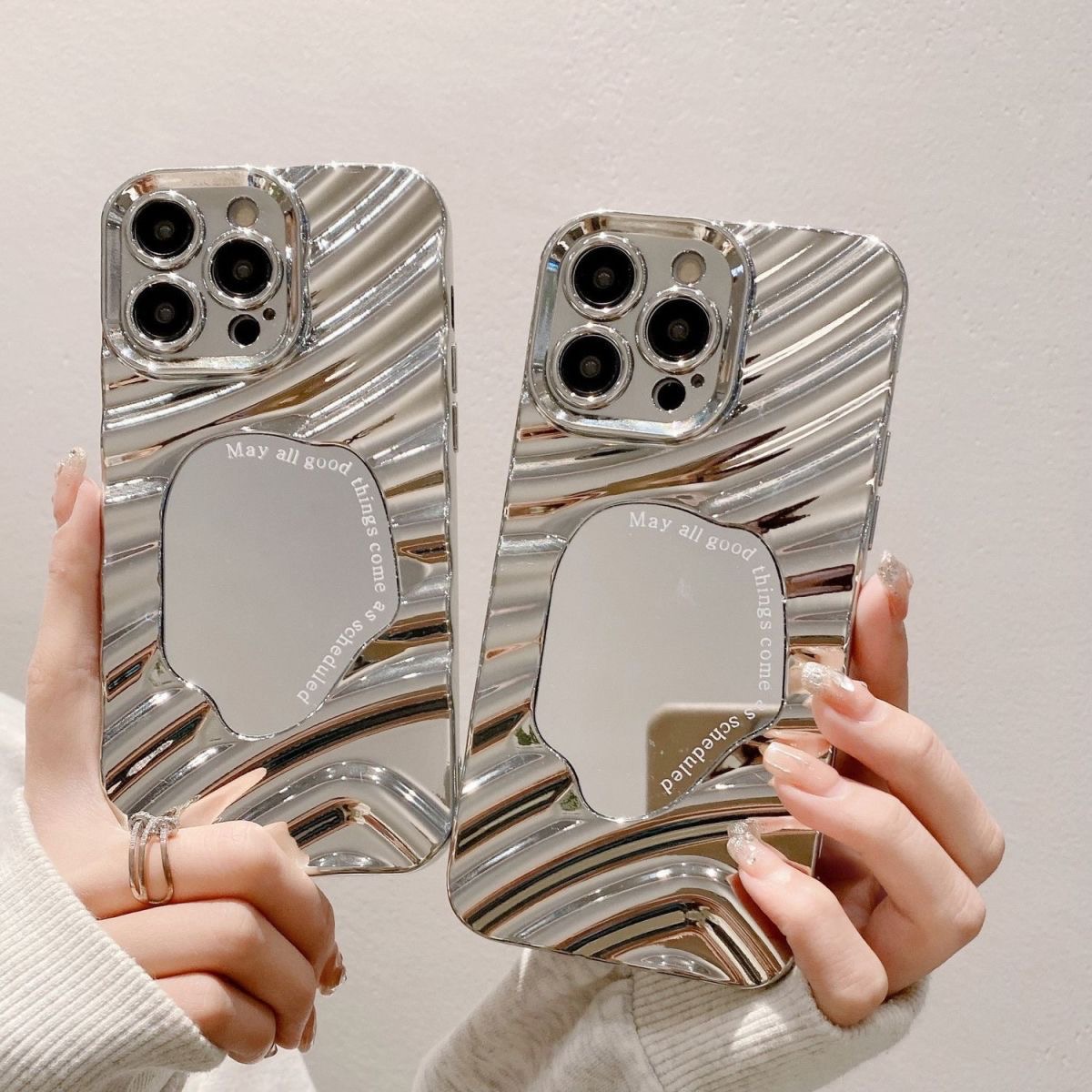 Luxury Plating Case - 高級メッキミラー波型スマホケース iPhone 17 Pro Max 16