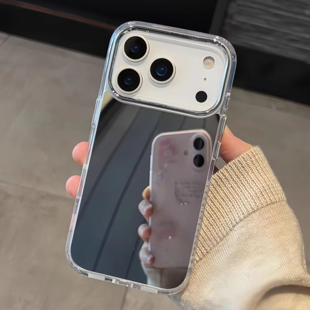 Luxury Plating Case - 高級アクリル製メイクアップミラー付きスマホケース iPhone 17 Pro Max 16