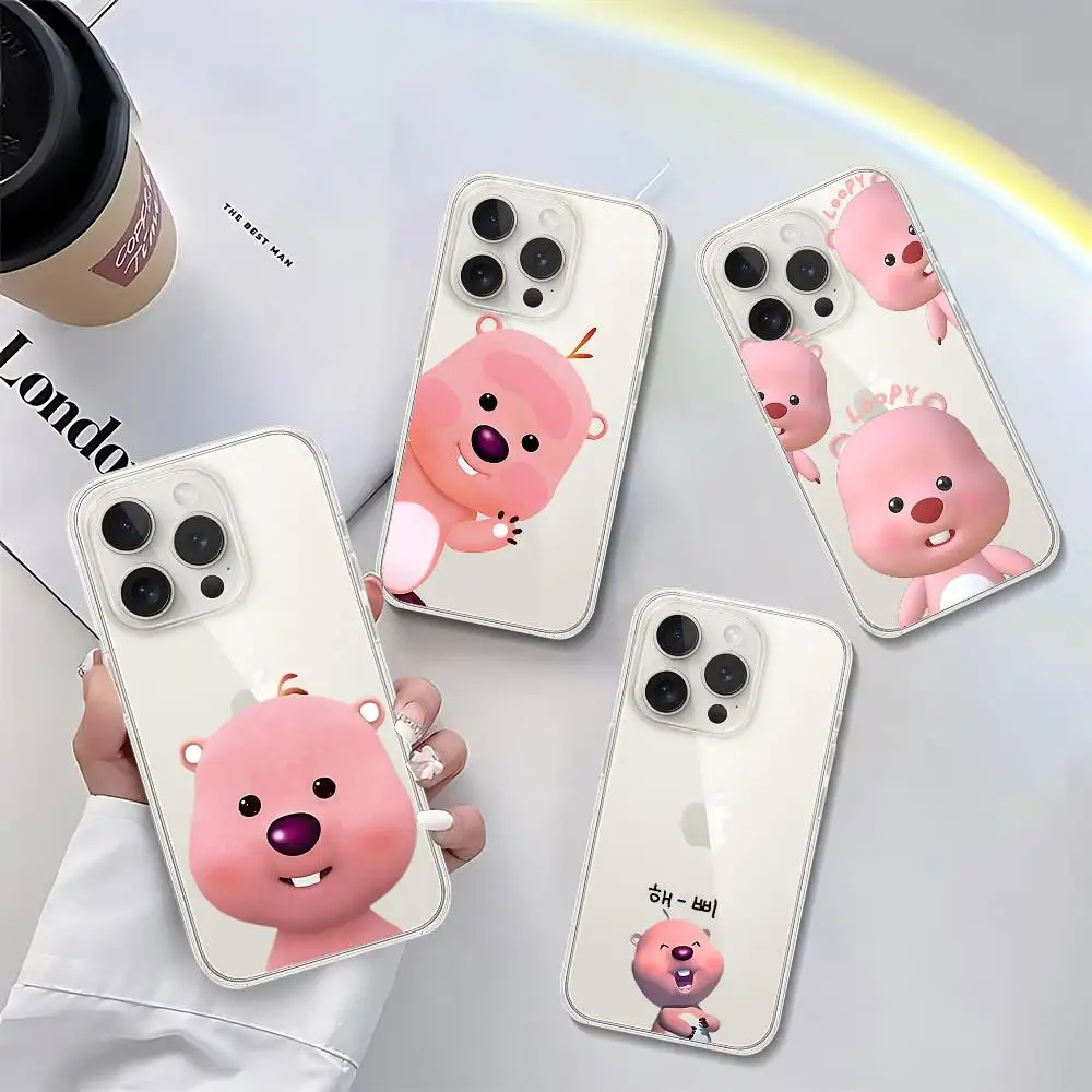 Phone Cases Loopy - 韓国ポロロのかわいいLルーピーiPhoneケース iPhone 17/16/15/11/13/14 Pro Max Plus/X/Xr/Xs