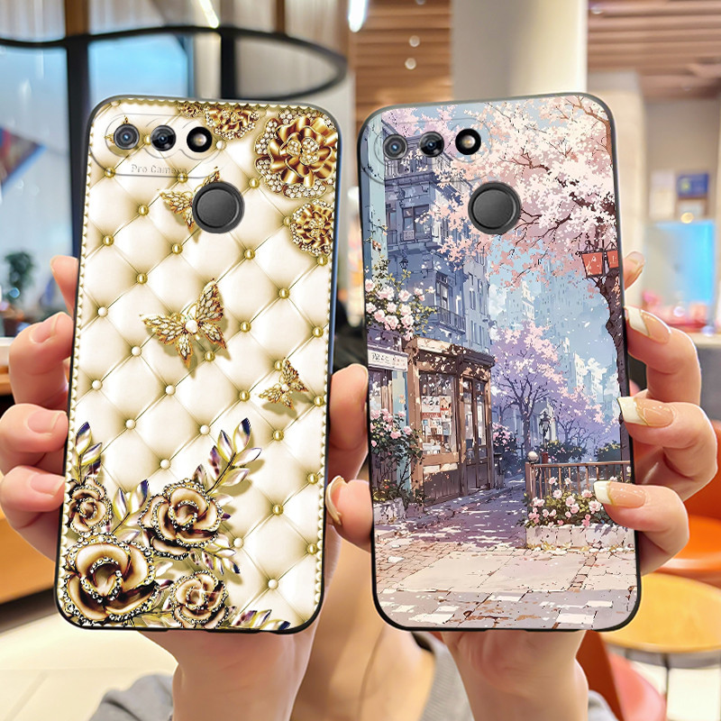 Phone Cases Viral - バンパーソフトシリコン電話ケース Itel P15/A35/A25/A25 プロゼリーブラックケースウイルス美しい草原塗装耐衝撃カバー