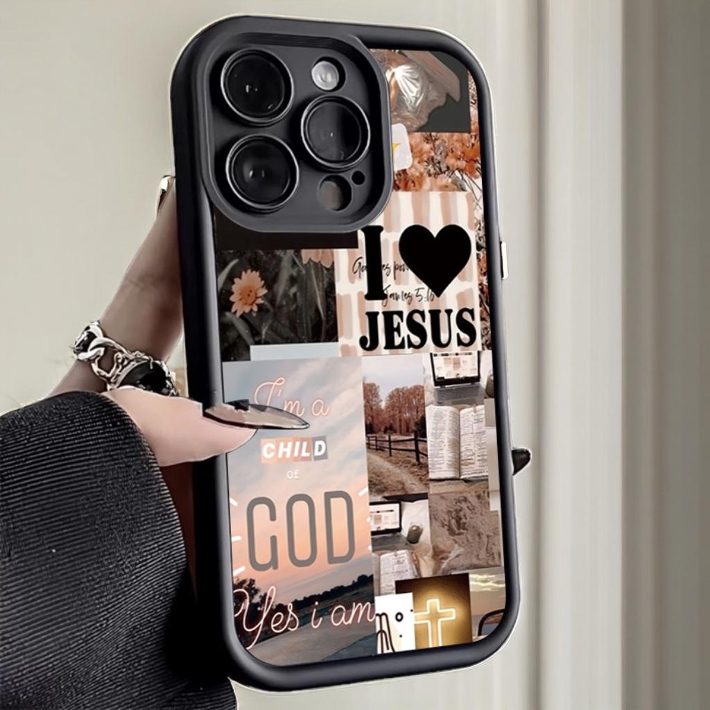 Phone Cases Jesus - イエスコラージュパターン厚い耐衝撃電話ケース iphone 16 プロマックス 16 15