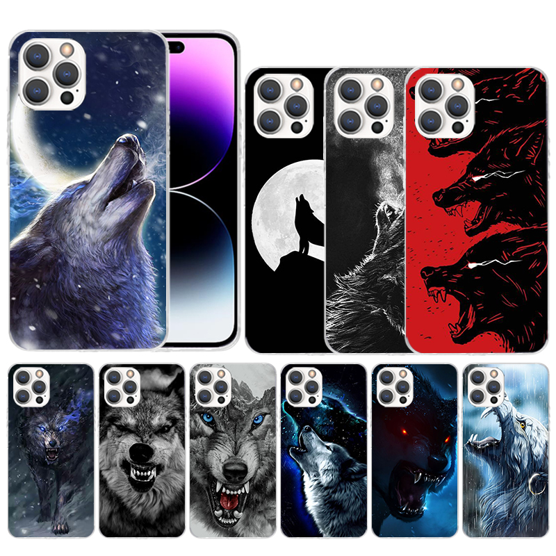 Phone Cases That Fit Iphone 16E - 怒れる動物オオカミ柄ソフトカバー iPhone 16 17 Air 15