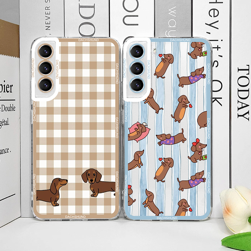 Phone Cases Galaxy S25 - キュートなソーセージドッグ柄スマホケース Samsung Galaxy S26 S25 FE