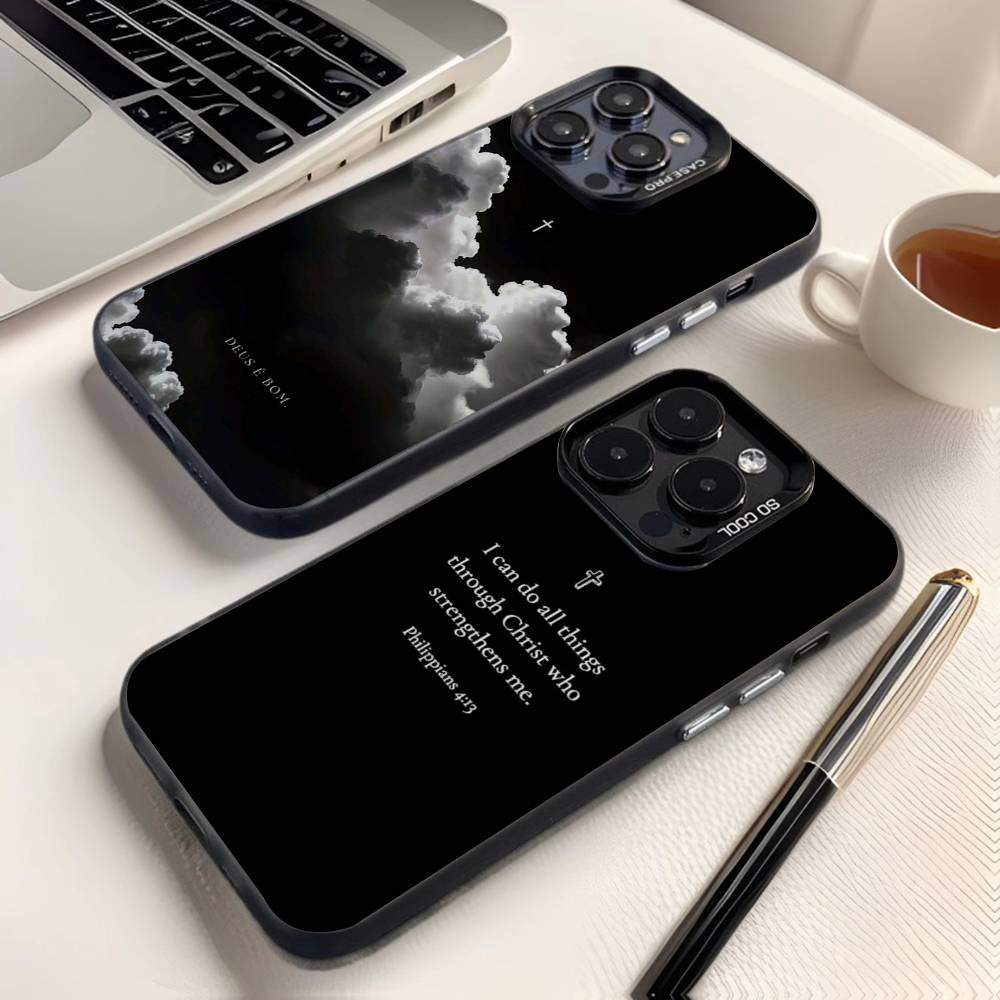 Phone Cases Jesus - イエス・キリストの聖句入りiPhoneケース（iPhone 16、15、14、13、12、11、8、7、Pro、Max、Plus、Mini、XS、SE対応）耐衝撃性ブラックマットハードケース