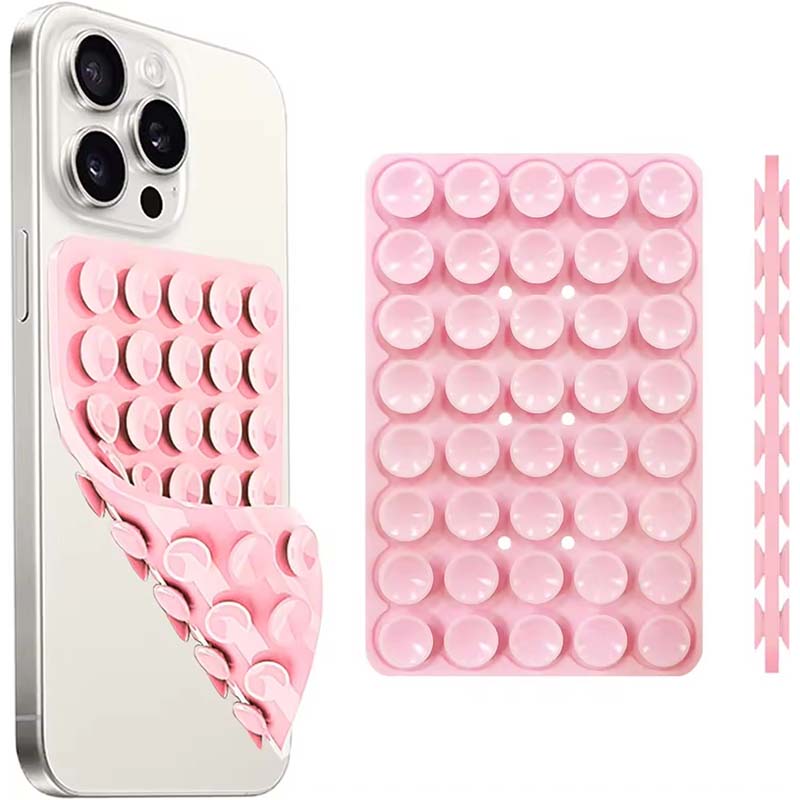 強力な両面グリップ付きシリコン吸盤式スマホスタンド、ビデオ固 - Phone Cases Rubber のレビューと価格