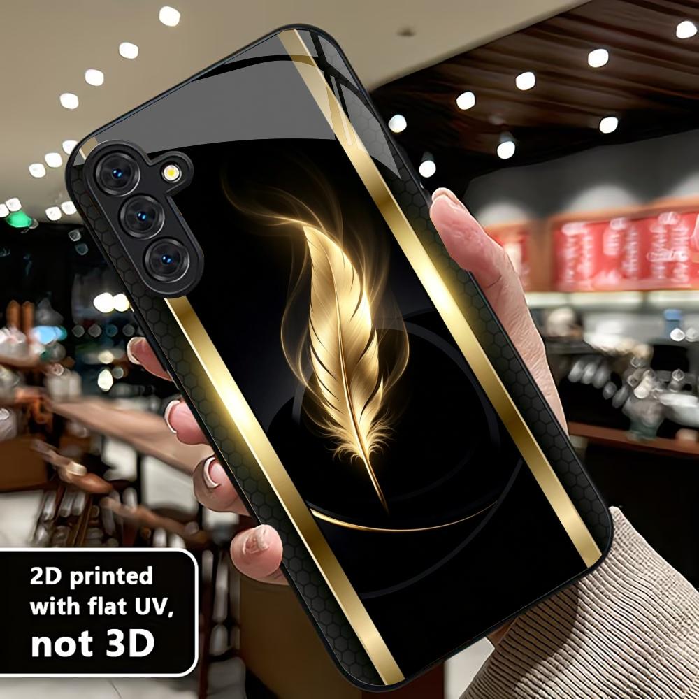 光沢のある金色の羽根模様のスマホケース S26 Ultraケ - Phone Cases Quad Lock のレビューと価格