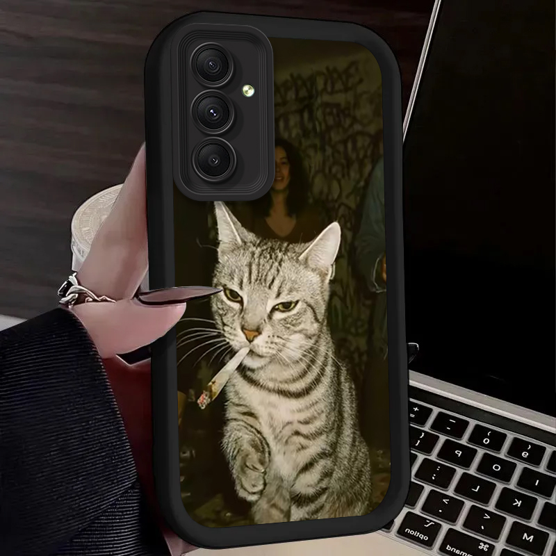 流行の猫が喫煙しているデザインのスマホケース Samsung - Phone Cases Samsung A14 のレビューと価格