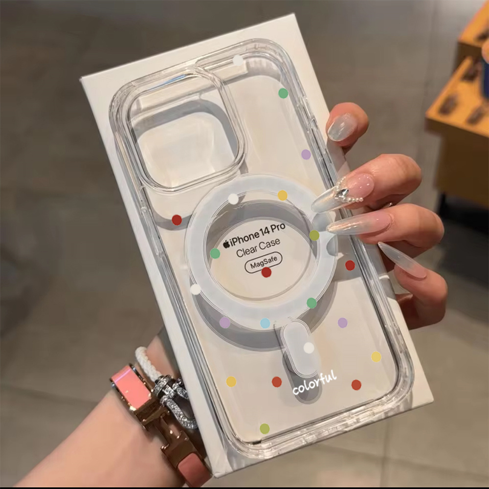 INS韓国クリエイティブカラーウェーブドット柄スマホケース  - Phone Cases Magnetic のレビューと価格