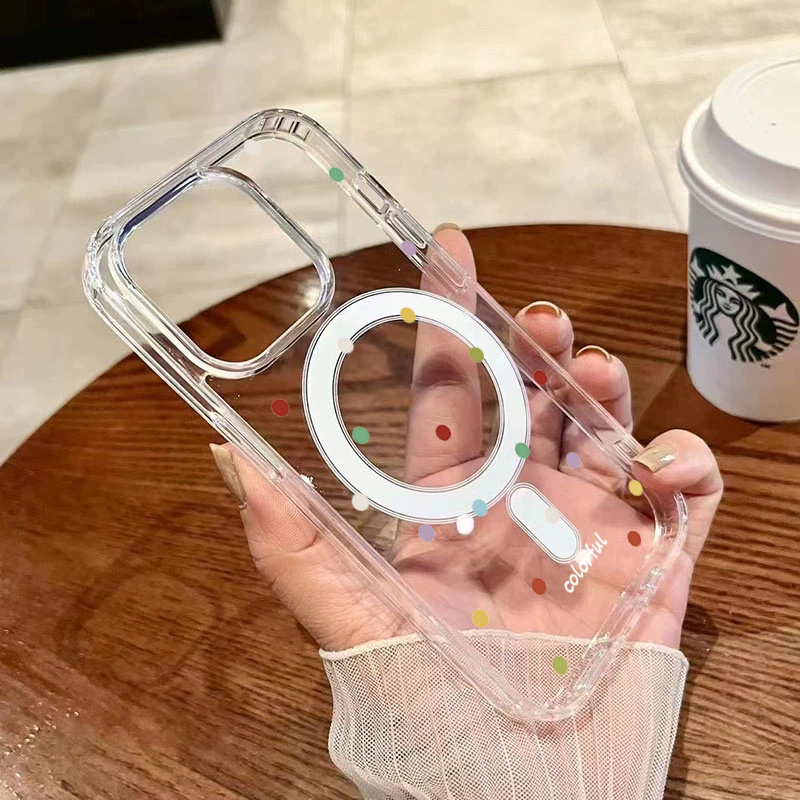 INS韓国クリエイティブカラーウェーブドット柄スマホケース  - Phone Cases Magnetic のレビューと価格