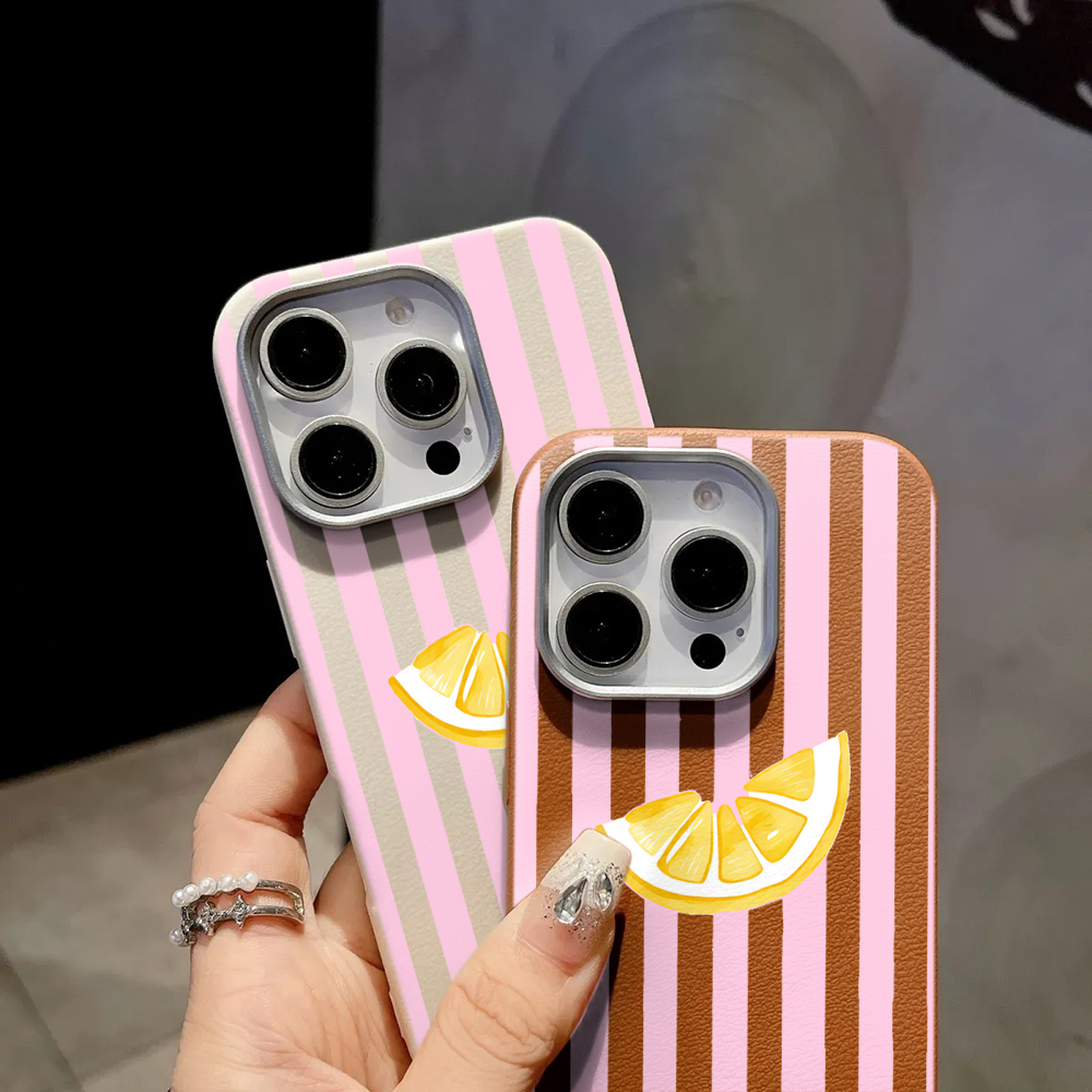 レモンピンクストライプ柄スマホケース Xiaomi Mi L - Phone Cases Xiaomi 15T のレビューと価格