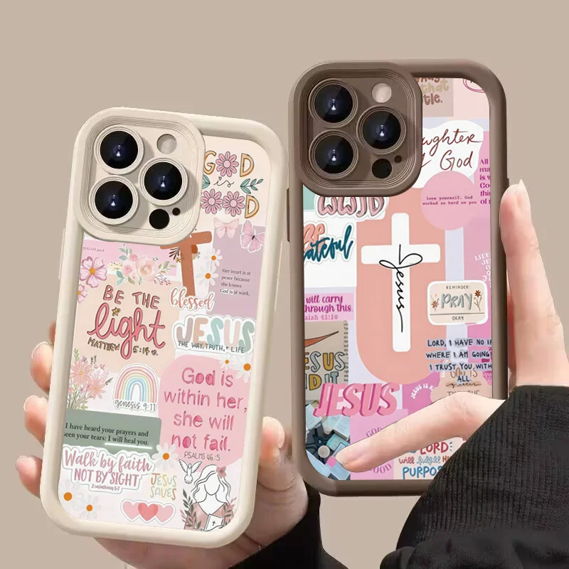 スローガンピンククロスグラフィック電話ケース iphone  - Phone Cases Jesus のレビューと価格