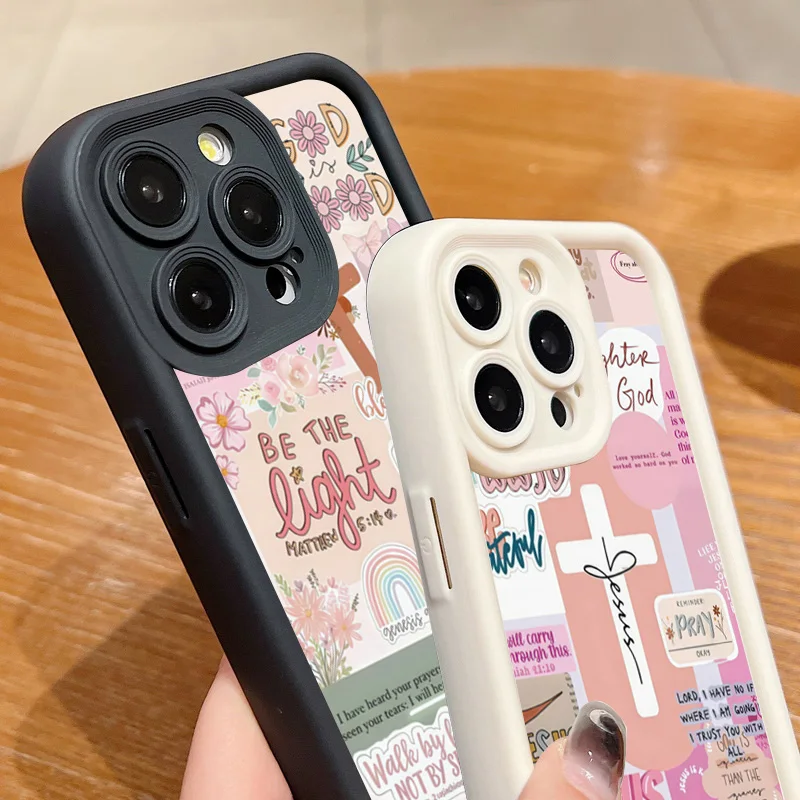 スローガンピンククロスグラフィック電話ケース iphone  - Phone Cases Jesus のレビューと価格