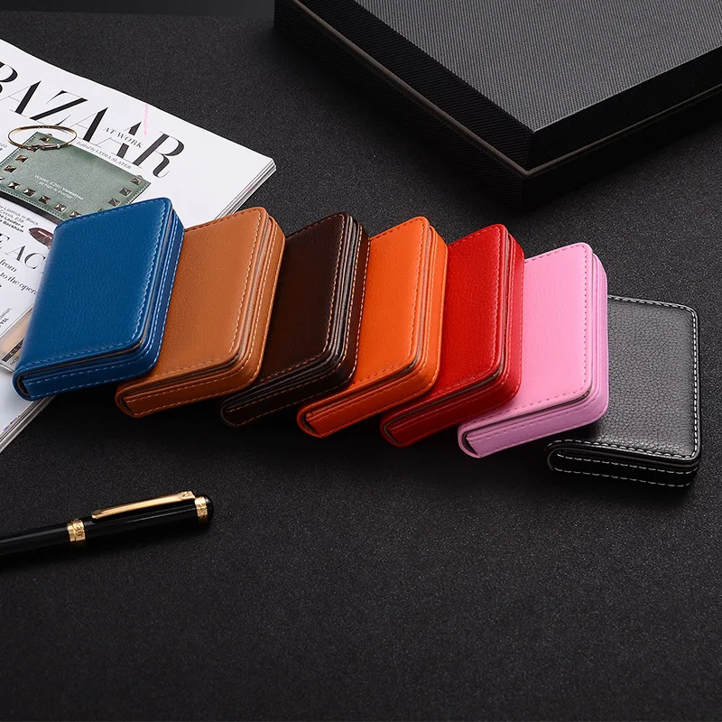 2026 PU レザー名刺入れ磁気バックル付きスリムポケット - Card Holder Slim Case のレビューと価格