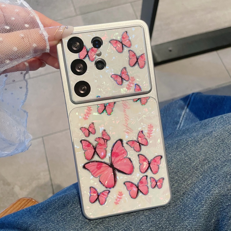 高級バタフライオーロラシェルパターンケース Samsung  - Luxury Plating Case のレビューと価格