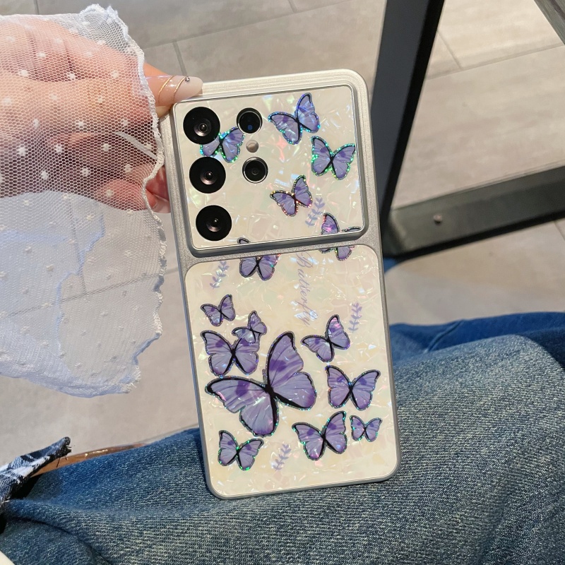高級バタフライオーロラシェルパターンケース Samsung  - Luxury Plating Case のレビューと価格