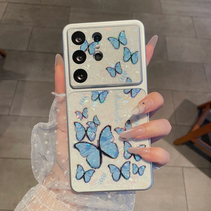 高級バタフライオーロラシェルパターンケース Samsung  - Luxury Plating Case のレビューと価格
