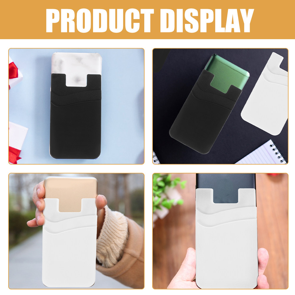 3個入りシリコン製携帯電話カードホルダー、携帯電話ケース裏面 - Card Holder Slim Case のレビューと価格