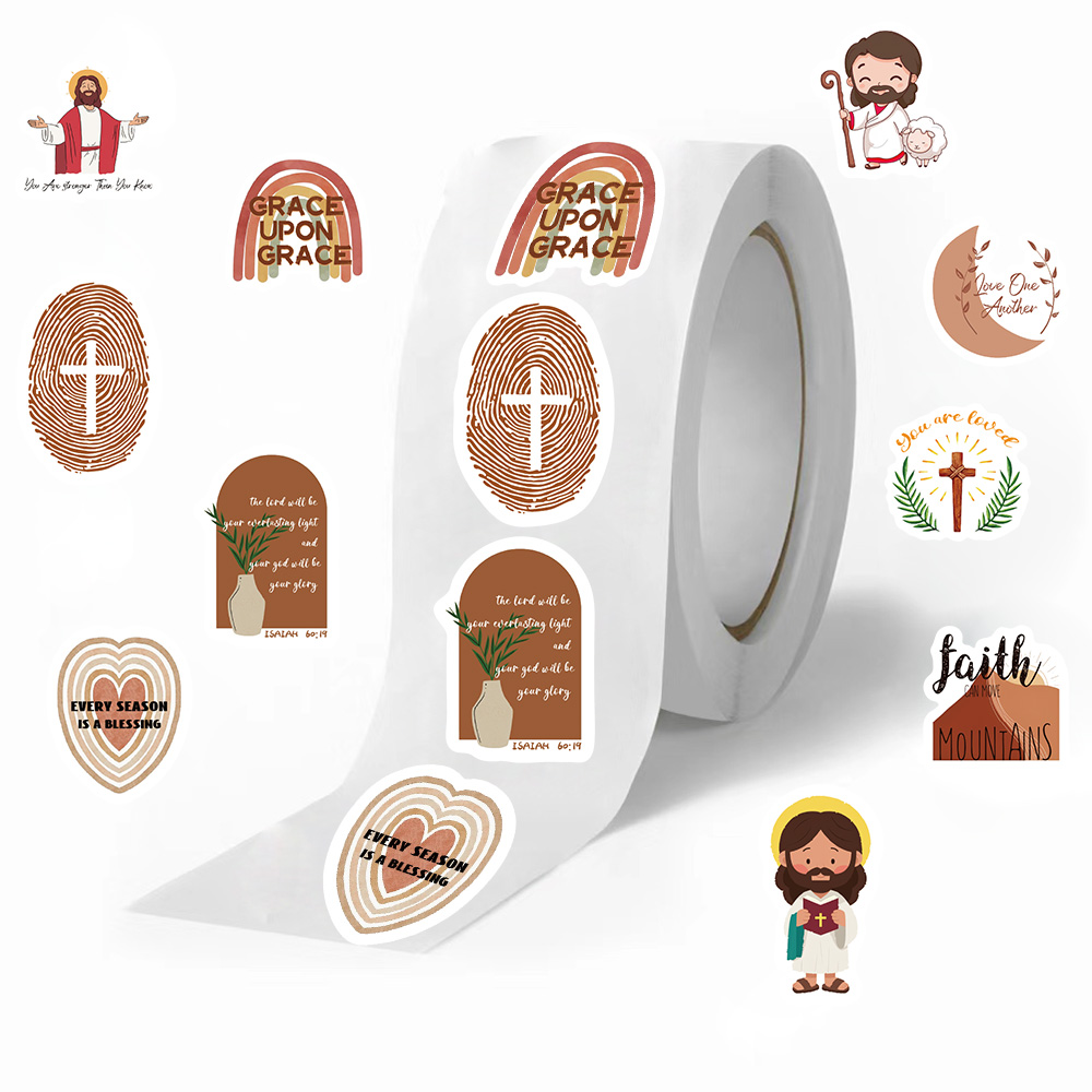 500枚/ロール イエスステッカー 精巧な装飾素材 携帯電話 - Phone Cases Jesus のレビューと価格