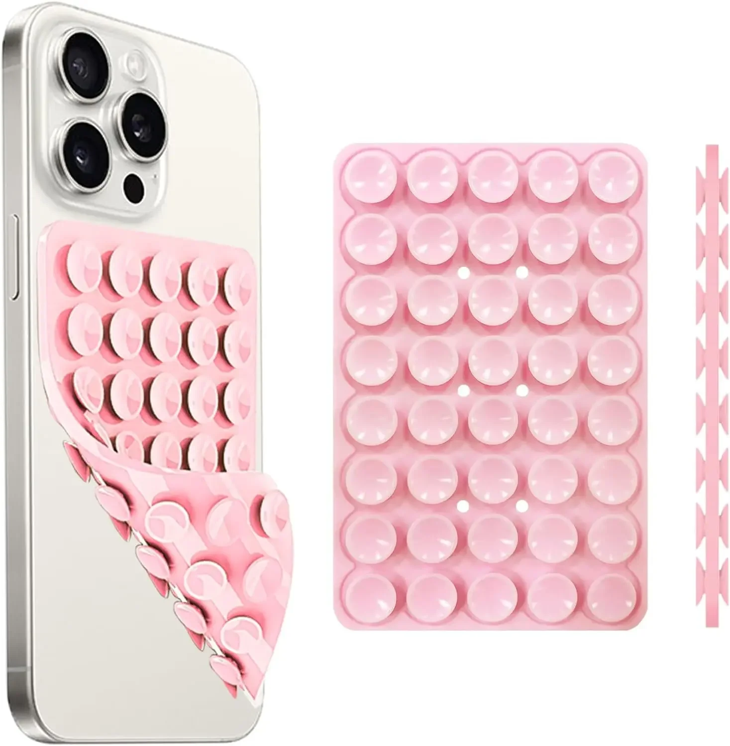 両面吸盤式スマホホルダー、シリコン吸盤式スマホケース接着剤付 - Phone Cases Rubber のレビューと価格