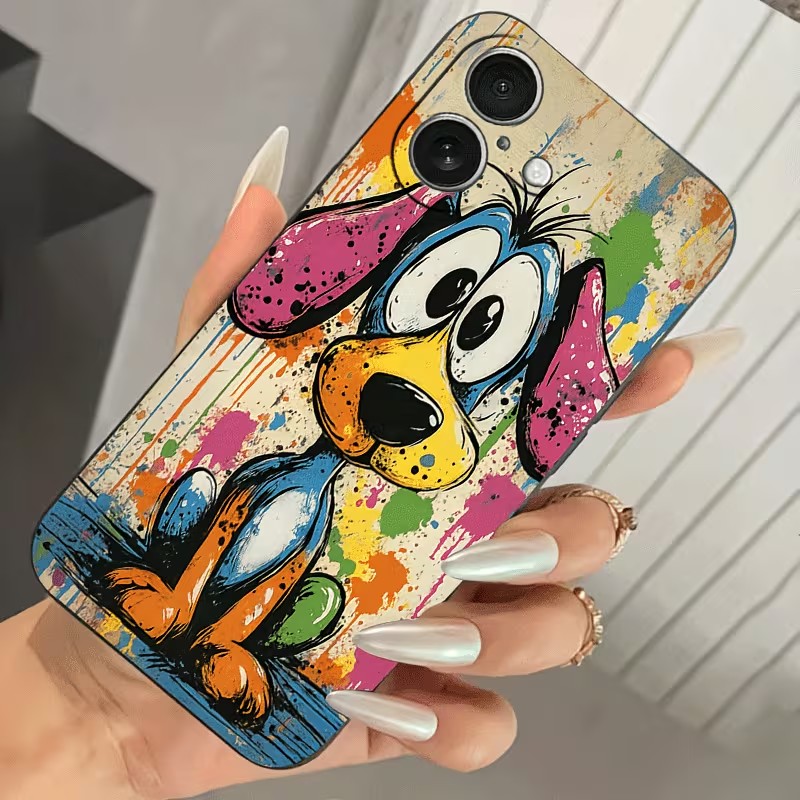落書きカラーの子犬柄TPUスマホケース iPhone 17  - Phone Cases Iphone 14 のレビューと価格