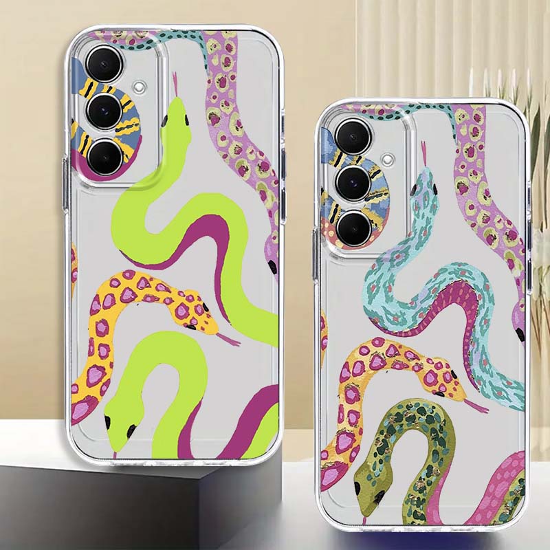 カラフルな食欲旺盛な蛇柄のSamsung Galaxy A7 - Phone Cases Samsung A14 のレビューと価格
