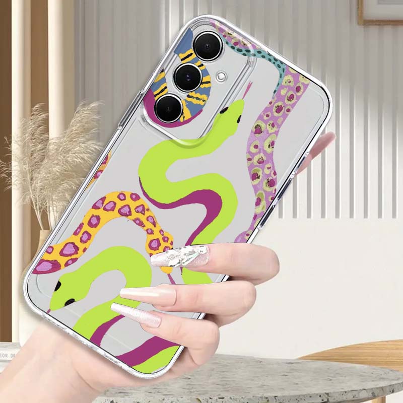 カラフルな食欲旺盛な蛇柄のSamsung Galaxy A7 - Phone Cases Samsung A14 のレビューと価格