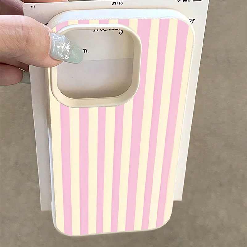 シンプルなピンクの縦縞ライチ柄スマホケース iPhone 1 - Phone Cases Xr のレビューと価格
