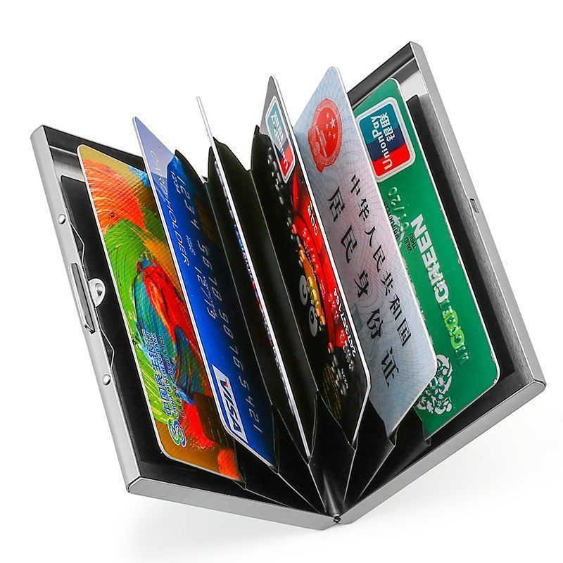 OUIO ​ RFIDブロッキングステンレススチールカードホ - Card Holder Slim Case のレビューと価格