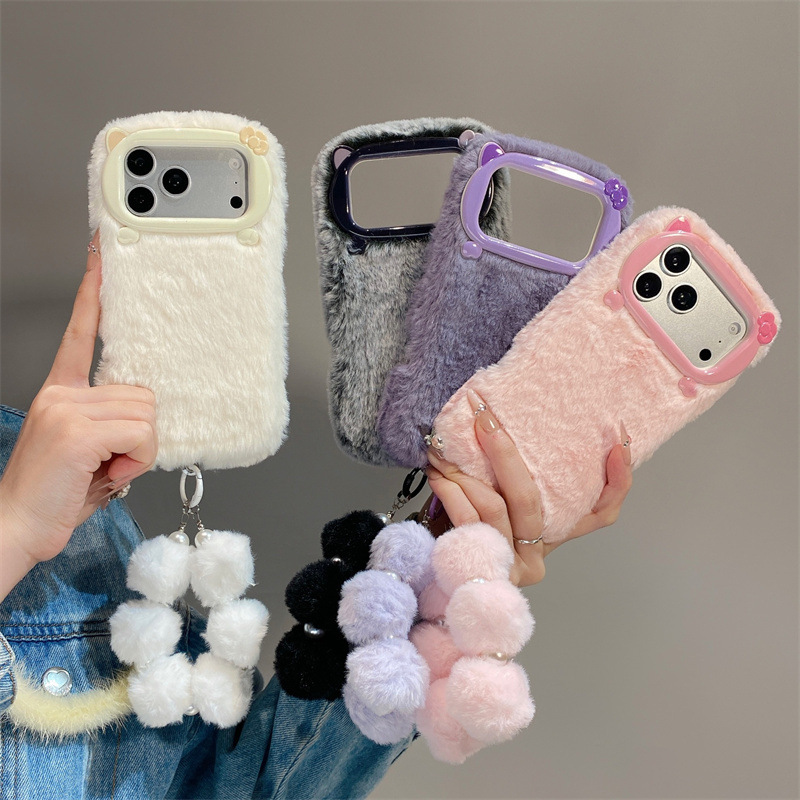 高級感のある無地のファー素材のプラッシュフォンケース iPh - Phone Cases Iphone 14 のレビューと価格