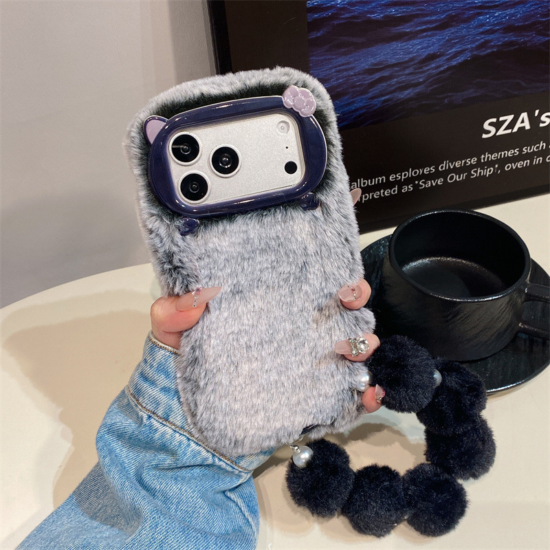 高級感のある無地のファー素材のプラッシュフォンケース iPh - Phone Cases Iphone 14 のレビューと価格