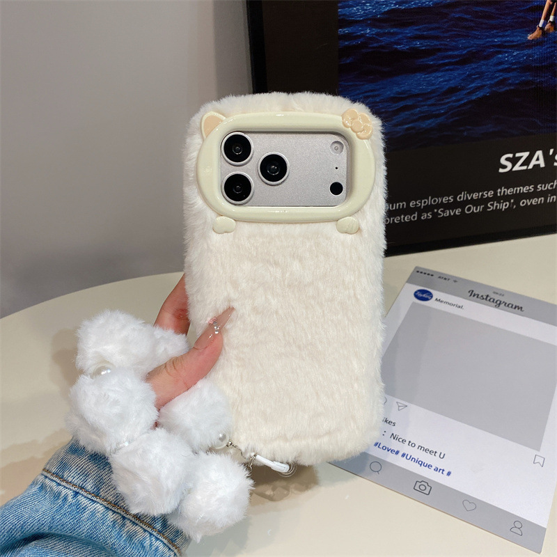 高級感のある無地のファー素材のプラッシュフォンケース iPh - Phone Cases Iphone 14 のレビューと価格