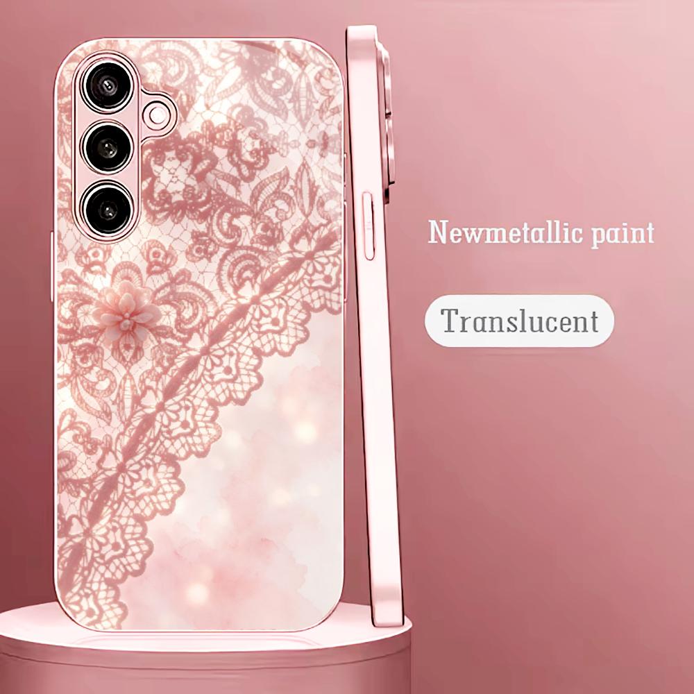 絶妙なピンクのレース模様のスマホケース s26 ultra  - Phone Cases Quad Lock のレビューと価格