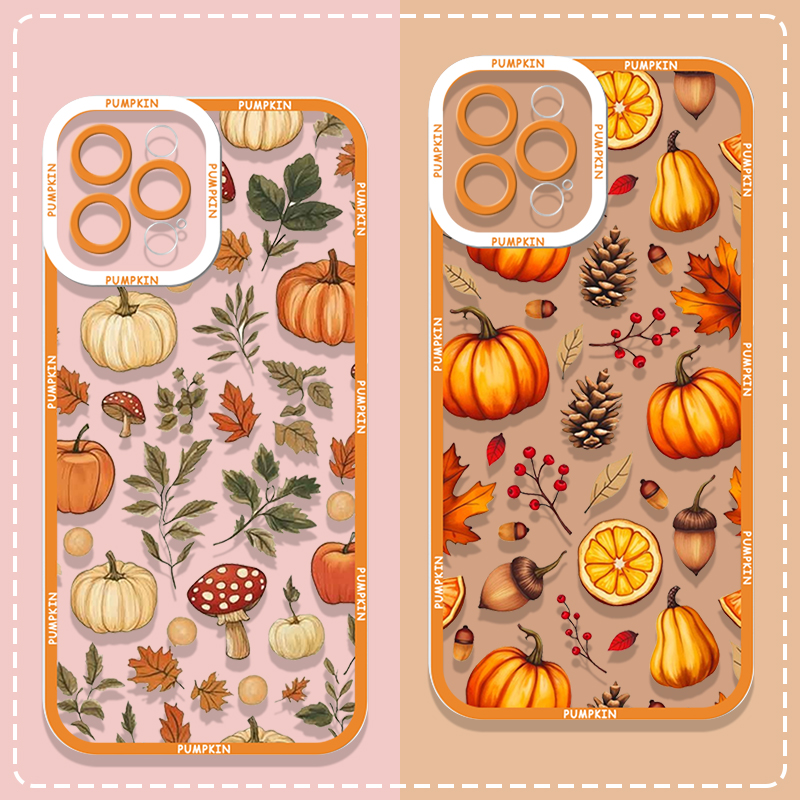 レトロな秋の紅葉とカボチャ柄のスマホケース Motorola - Phone Cases Motorola のレビューと価格