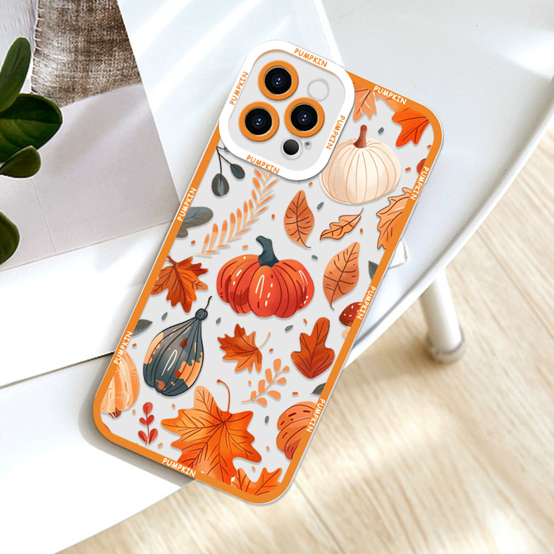 レトロな秋の紅葉とカボチャ柄のスマホケース Motorola - Phone Cases Motorola のレビューと価格