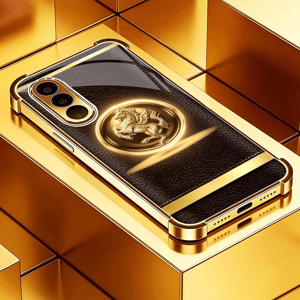 高級ブラウンゴールド馬柄スマホケース S26 Ultraケー - Phone Cases Quad Lock のレビューと価格