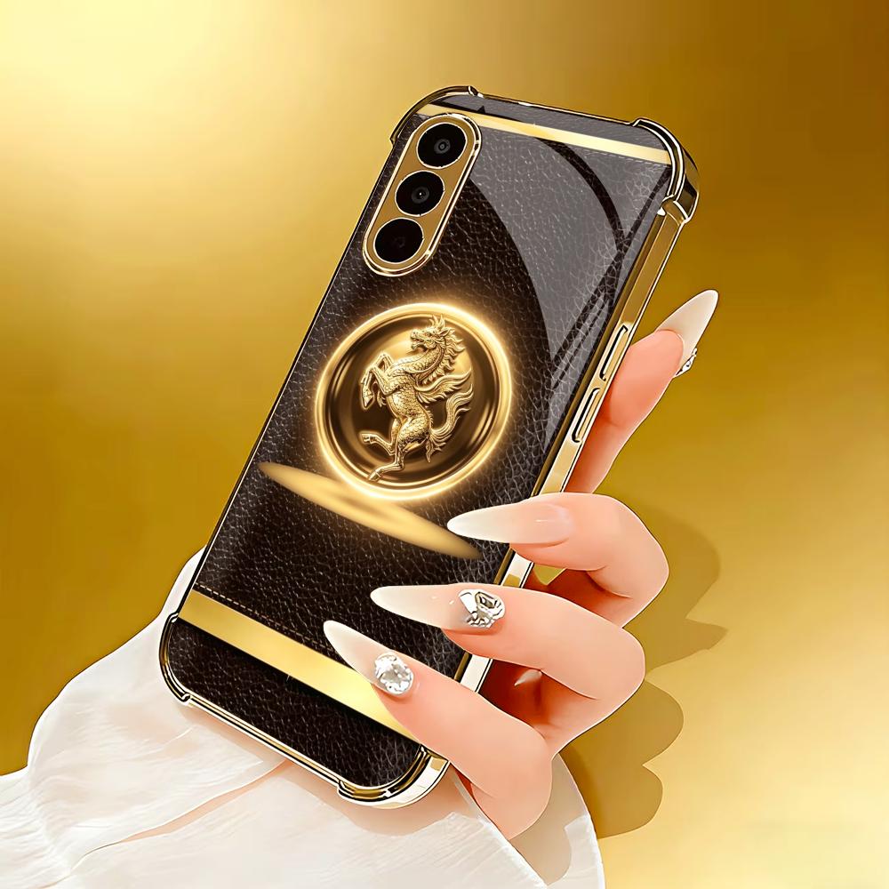 高級ブラウンゴールド馬柄スマホケース S26 Ultraケー - Phone Cases Quad Lock のレビューと価格