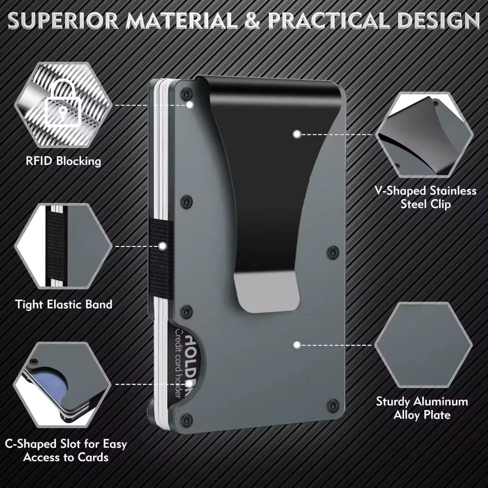 アルミ合金 RFID ブロッキングカードホルダー超スリム盗難 - Card Holder Slim Case のレビューと価格