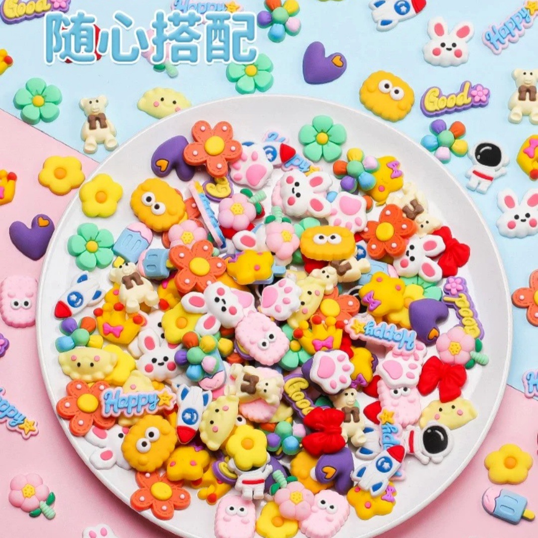 100個 DIY ミックスフラワーアニマルソフトラバーステッ - Phone Cases Rubber のレビューと価格