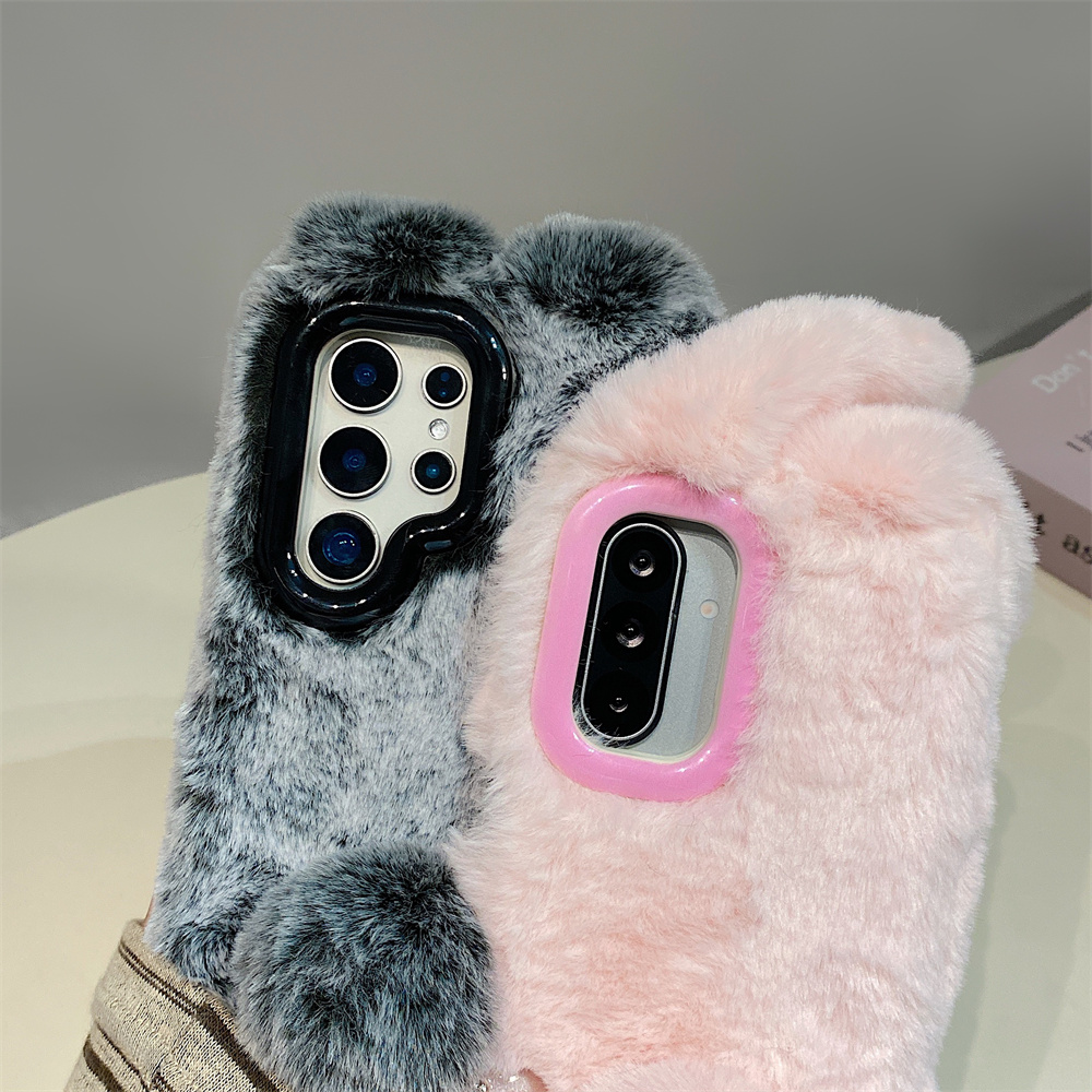 かわいいウサギ耳ふわふわスタンド付きスマホケース Samsu - Phone Cases Galaxy S25 のレビューと価格