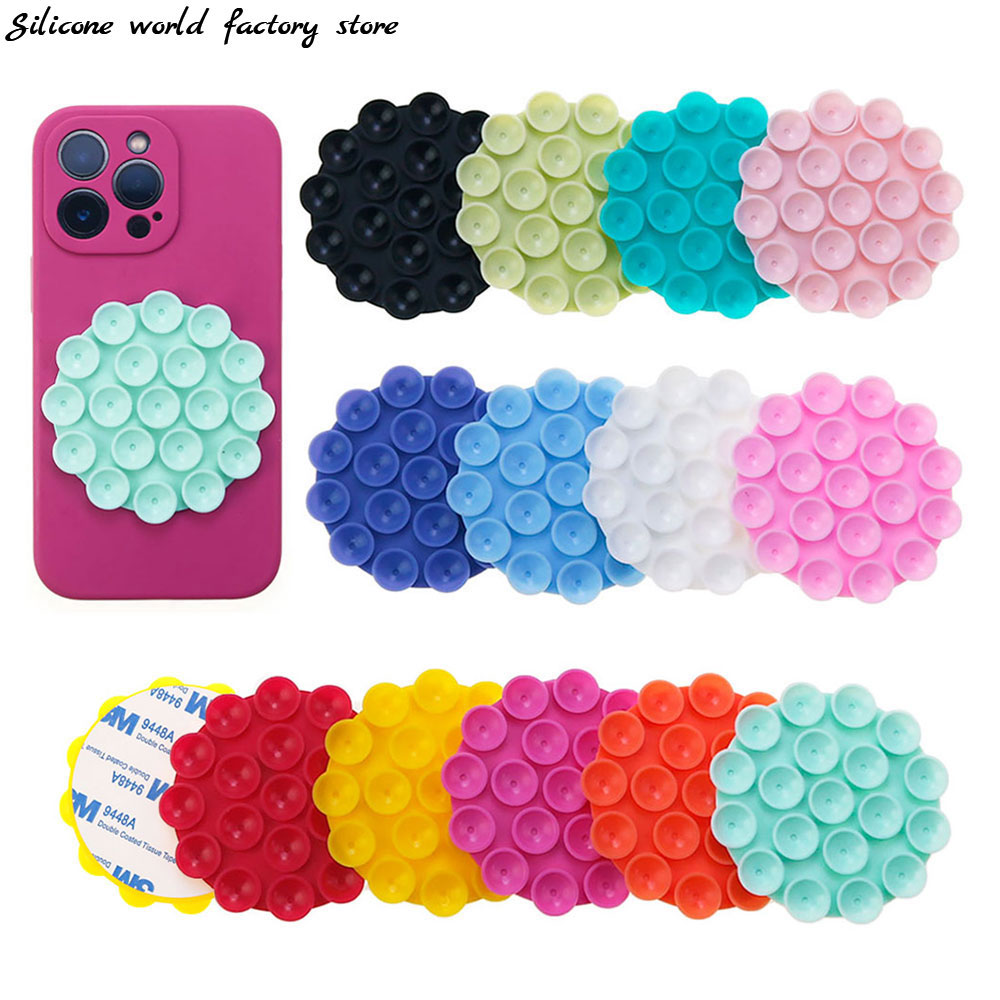 シリコーンワールドラウンドシリコーン吸盤携帯電話固定ブラケッ - Phone Cases Rubber のレビューと価格