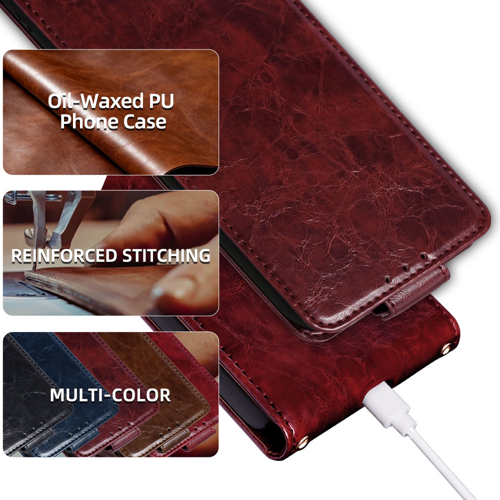 耐傷性ウォレットカードスロット付きオイルワックスアップダウン - Card Holder Slim Case のレビューと価格